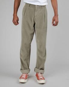 Corduroy Pleated Pants Pale Green via Brava Fabrics