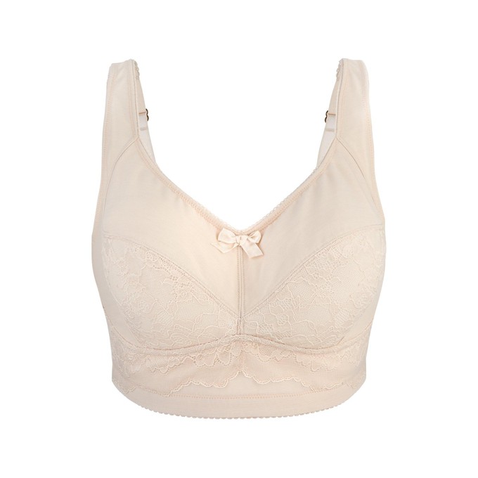 Silk & Organic Cotton Back Support Bra (Almond Peach & Pagent Blue) from JulieMay Lingerie