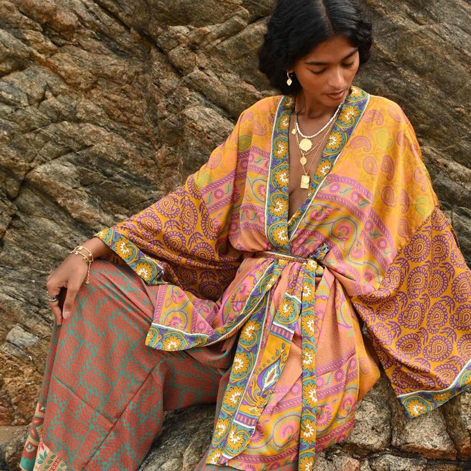 If Saris Could Talk Kimono- Citronelle Patchwork from Loft & Daughter