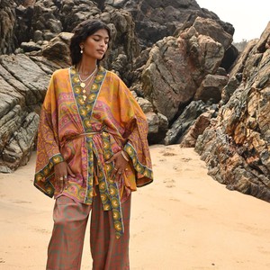 If Saris Could Talk Kimono- Golden Sunset from Loft & Daughter