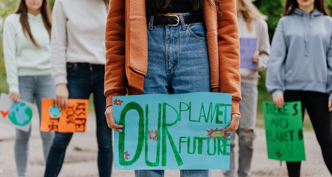 Activists during a protest