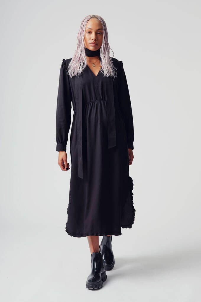 Black dress for a goth fashion aesthetic