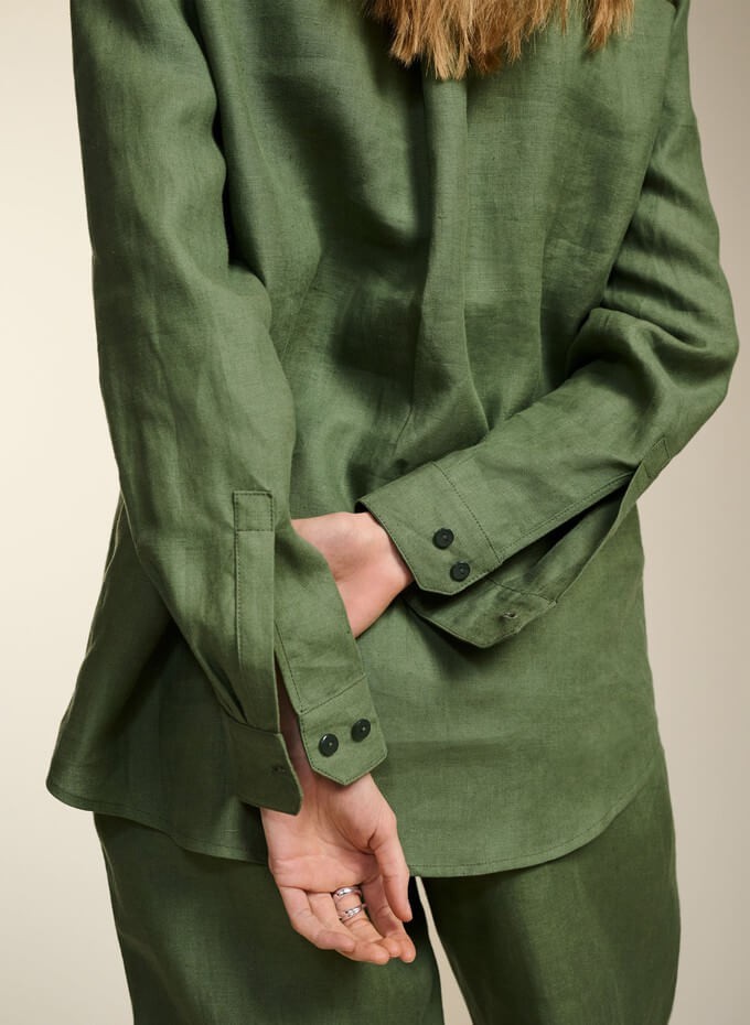 Consumer wearing a sustainable hemp shirt despite the stigma of hemp