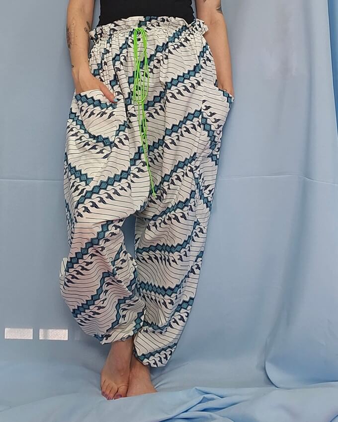 Maximalist trousers by a sustainable brand