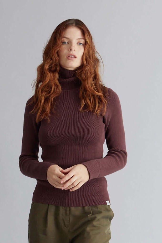 Model wearing a fair trade jumper