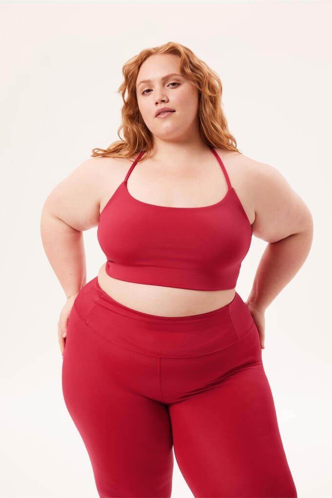 Model wearing sustainable plus-size garments