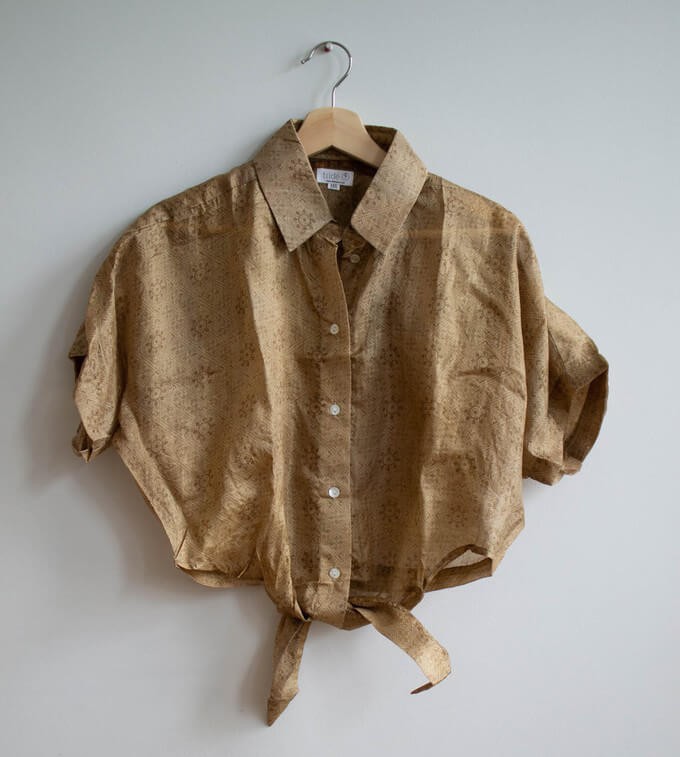 Sustainable blouse to wear over a dress