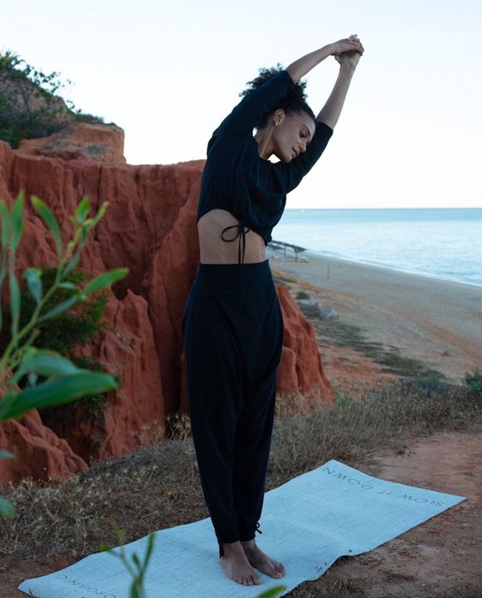 Woman practicing yoga