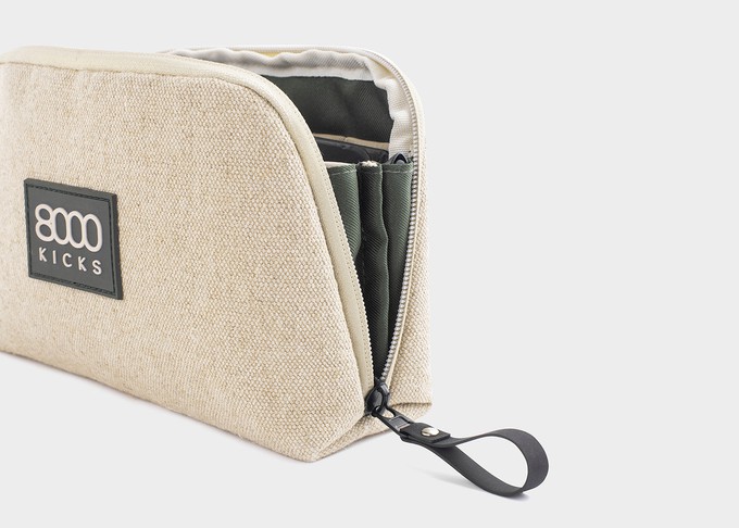 Accessory & Tech Pouch in beige hemp from 8000kicks