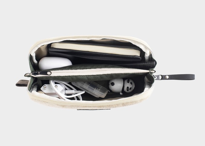 Accessory & Tech Pouch in beige hemp from 8000kicks