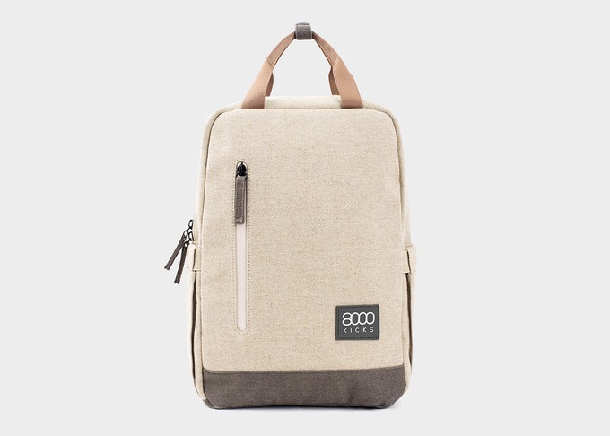 Small Hemp Backpack in Beige and Green from 8000kicks
