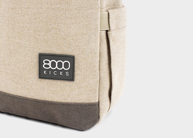 Small Hemp Backpack in Beige and Green from 8000kicks
