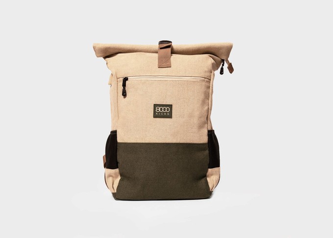 Everyday Backpack in Beige and Green from 8000kicks