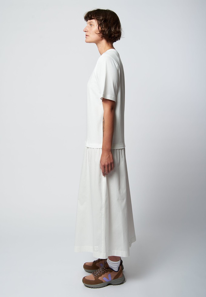 Organic cotton jersey dress TARA in white from AFORA.WORLD