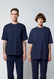 Organic cotton oversized t-shirt MALIN in navy blue via AFORA.WORLD