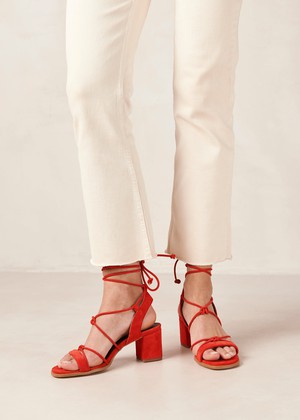 Sophie Orange Leather Sandals from Alohas