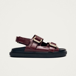 Harper Burgundy Patent Leather Sandals from Alohas