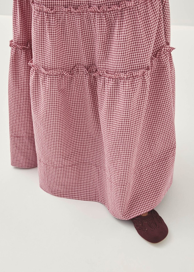 Atenea Checks Burgundy Skirt from Alohas