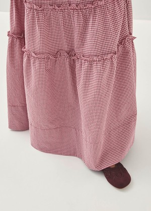 Atenea Checks Burgundy Skirt from Alohas