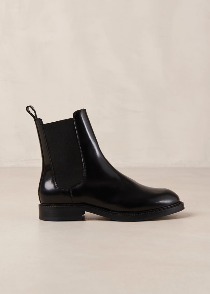 Lanz Black Leather Ankle Boots from Alohas