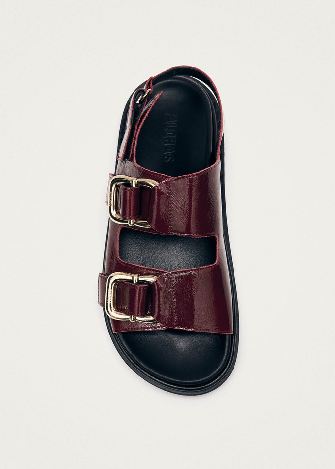 Harper Burgundy Patent Leather Sandals from Alohas