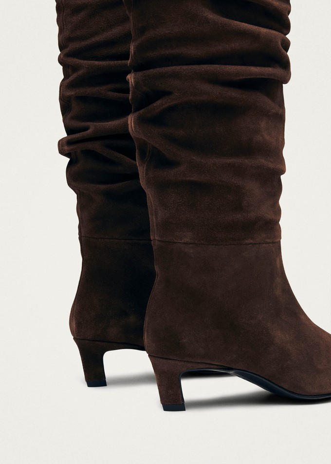 Kalila Suede Brown Leather Boots from Alohas