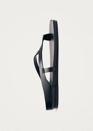 Dawn Black Leather Sandals from Alohas