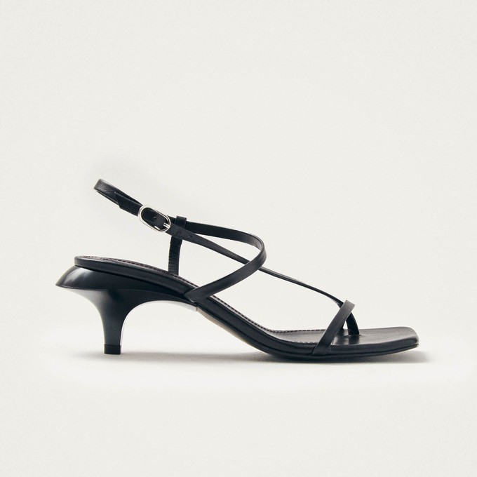 Magali Black Leather Sandals from Alohas
