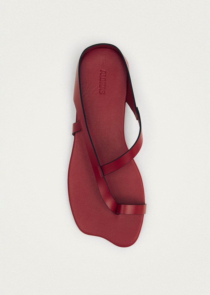 Dawn Red Leather Sandals from Alohas
