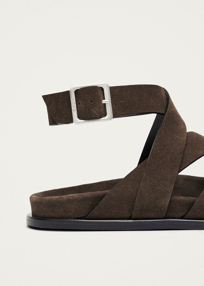 Tide Suede Brown Leather Sandals from Alohas