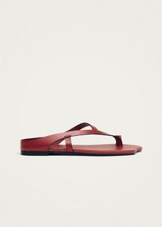 Dawn Red Leather Sandals via Alohas