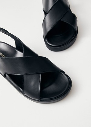 Nico Black Leather Sandals from Alohas