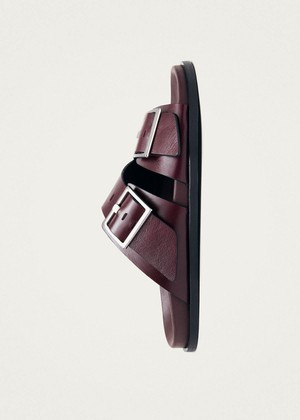 Alba Rift Burgundy Leather Sandals from Alohas