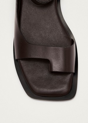 Tebas Brown Leather Sandals from Alohas