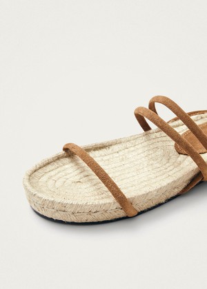 Rayna Suede Tan Leather Sandals from Alohas