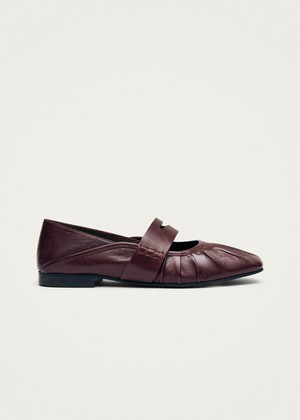 Bargo Burgundy Leather Ballet Flats from Alohas