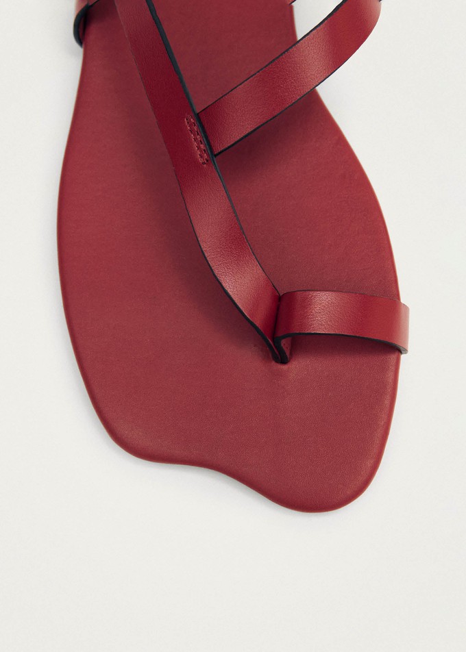 Dawn Red Leather Sandals from Alohas