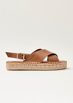 Crossed Camel Leather Espadrilles from Alohas