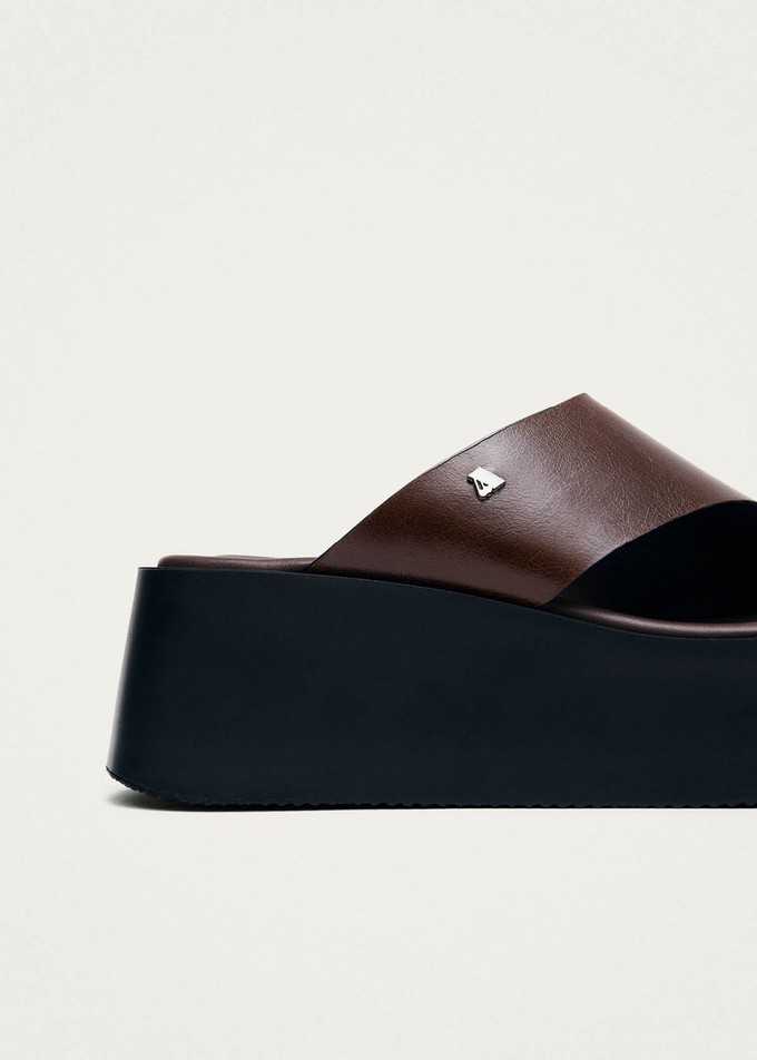 Nova Rift Brown Leather Sandals from Alohas