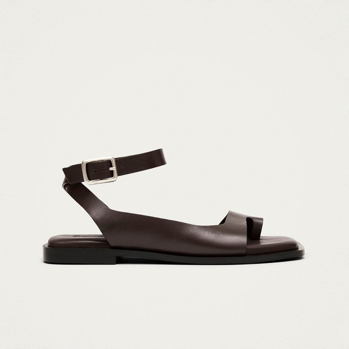 Tebas Brown Leather Sandals from Alohas