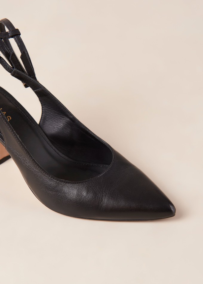 Louise Black Leather Pumps from Alohas