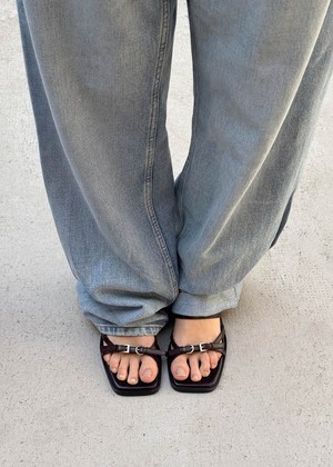 Liko Rift Dark Brown Leather Sandals from Alohas