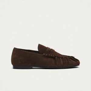 Aven Suede Brown Leather Loafers from Alohas