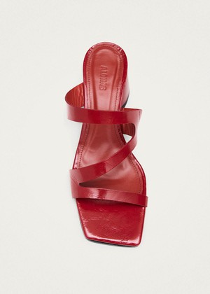 Orielle Rift Red Leather Sandals from Alohas