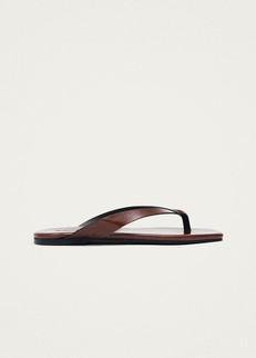 Ola Rift Brown Leather Sandals via Alohas
