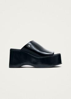 Vale Patent Black Leather Sandals via Alohas