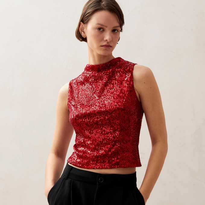Carla Shimmer Red Tops from Alohas