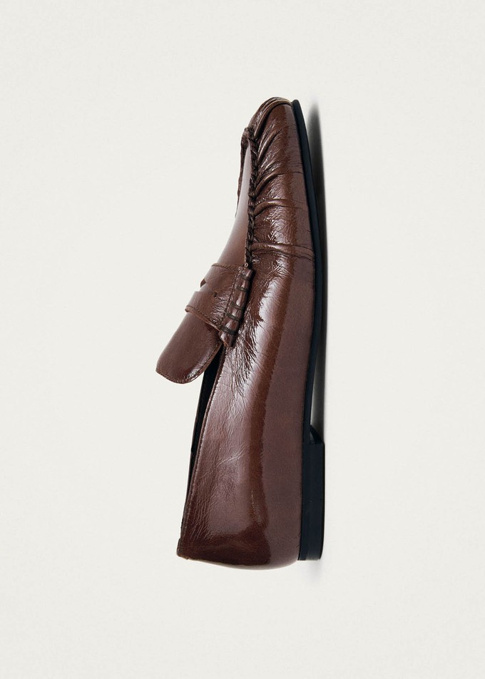 Aven Patent Brown Leather Loafers from Alohas