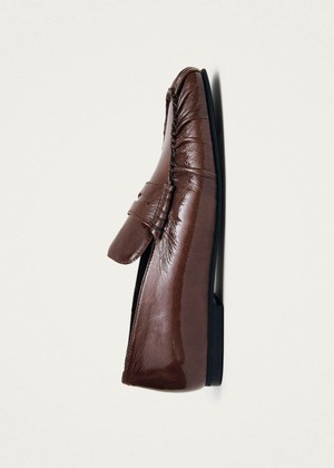 Aven Patent Brown Leather Loafers from Alohas