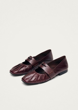 Bargo Burgundy Leather Ballet Flats from Alohas